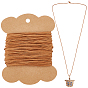 25M Round Cowhide Leather Cord, Leather Jewelry Cord, with Kraft Paper Thread Winding Boards and Organza Gift Drawstring Bag