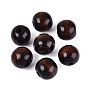 Natural Wood European Beads, Macrame Beads Large Hole, Lead Free, Dyed, Round