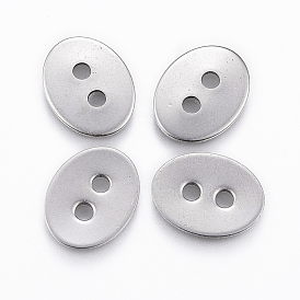2 -objet 201 boutons de couture en acier inoxydable, Ovale Plat, pour la fabrication de bracelets