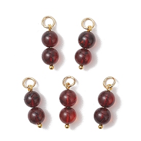 Круглые подвески из натурального янтаря, подвески из бисера, с 304 фурнитурой из нержавеющей стали, золотые