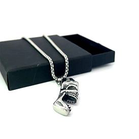 Ожерелья из нержавеющей стали с подвеской в виде черепа в стиле хип-хоп для мужчин