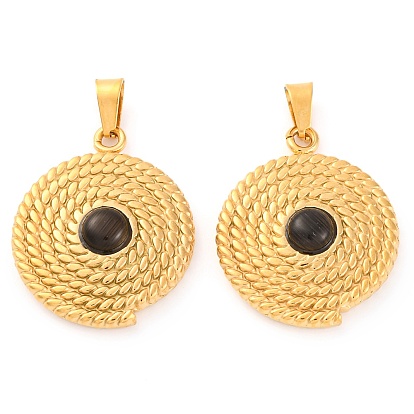 Ионное покрытие (ip) 304 подвески из нержавеющей стали, с кошачий глаз, плоско-круглые