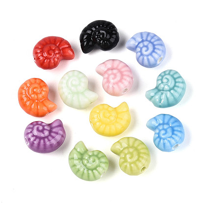 Фарфоровые бусины ручной работы, спиральная оболочка, жемчужные