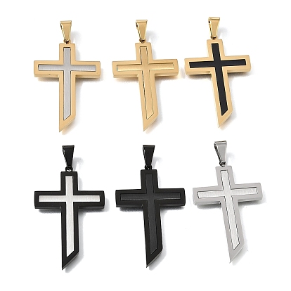 Pendentifs en acier inoxydable, charmes croisées