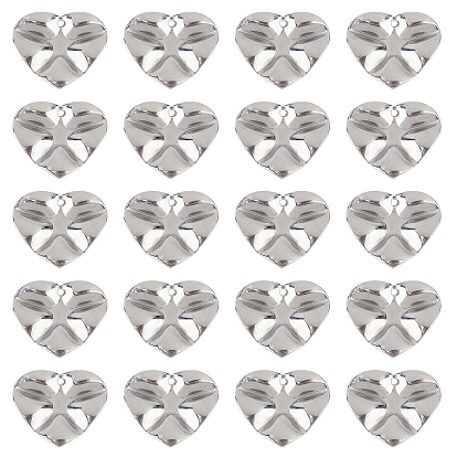 Pendentifs en acier inoxydable, , cœur