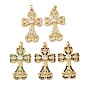 Micro latón allanan colgantes cúbicos del zirconia, encantos cruzados, chapado en rack, larga duración plateado, sin plomo y el cadmio, real 18 k chapado en oro