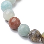 Natural & Synthetic Mixed Gemstone Turtle Beaded Stretch Bracelet