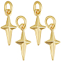 20Stück Messing Charms, mit Sprungring, cadmiumfrei und bleifrei, Stern