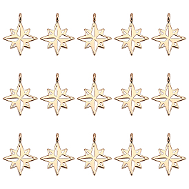 18 шт. Латунные подвески, звезда