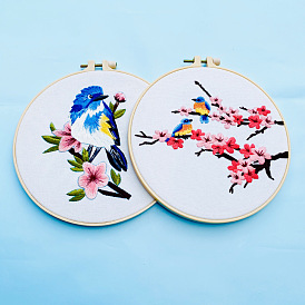 Plum Blossom Branch Bird Cross Stitch Stretch Embroidery DIY Embroidery Material Pack
