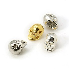 Alloy Beads, Halloween, Skull, 8x5x6mm, Hole: 1mm