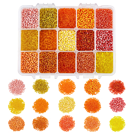 Nbeads 300g 15 Style Mixed Style Seed Glass Beads, Round Seed Beads