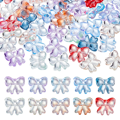 100 шт 10 цвета прозрачные стеклянные бусины, бантом