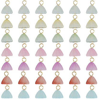 140 шт. 7 цветные акриловые подвески-лотосы, с 304 петлями из нержавеющей стали