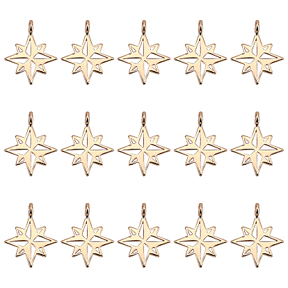 18 шт. Латунные подвески, звезда