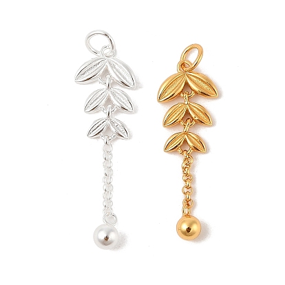 925 подвески из стерлингового серебра с кисточками из пшеницы, с печатью 925