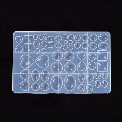 DIY Silicone Cabochon Molds, Resin Casting Molds, For UV Resin, Epoxy Resin Jewelry Making, Oval & Heart & Round & Teardrop