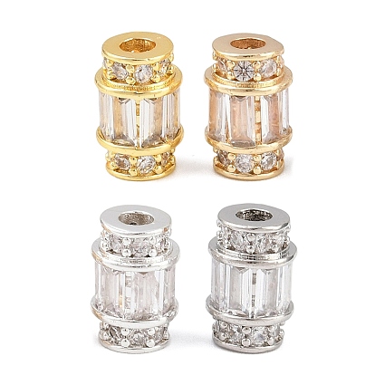 Латунные микропаве из прозрачного кубического циркония, колонка, стойки покрытие, долговечный, без свинца и без кадмия