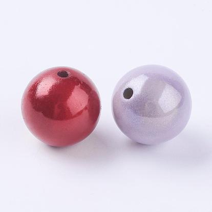 Spray Painted Acrylic Beads, Miracle Beads, ABS, Bead in Bead, Chunky Bubblegum Ball Beads, Round, 20mm, Hole: 2.5mm
