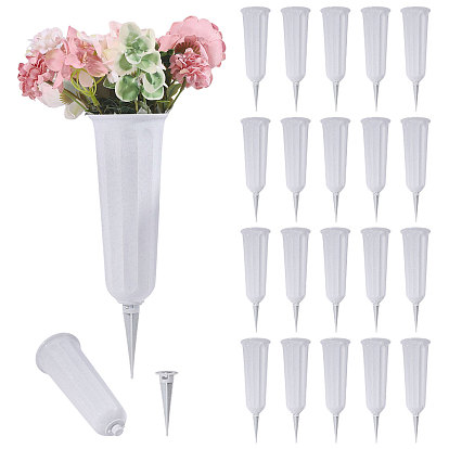 Plastic Cemetery Vase with Stake, Flower Holder for Outdoor Garden Cemetery