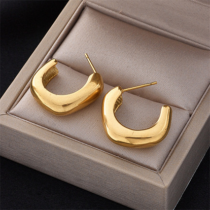 Boucles d'oreilles minimalistes géométriques en acier titane pour hommes et femmes