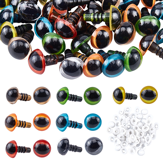 Пластиковые глаза куклы, ремесленные защитные глаза, для поделок, с шайбами, вязаные игрушки и чучела животных