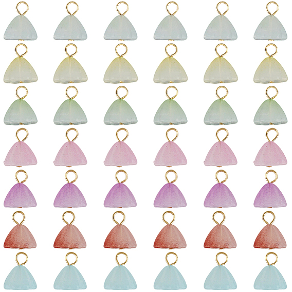 140 шт. 7 цветные акриловые подвески-лотосы, с 304 петлями из нержавеющей стали