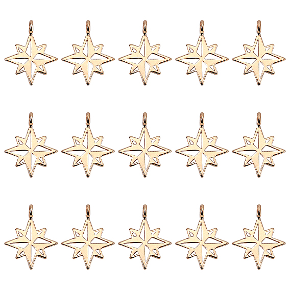 18 шт. Латунные подвески, звезда