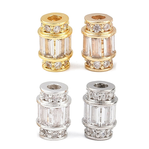 Латунные микропаве из прозрачного кубического циркония, колонка, стойки покрытие, долговечный, без свинца и без кадмия