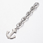 304 Stainless Steel Chain Extender, with Anchor Charms