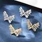 Серьги-гвоздики из латуни с микропаве и цирконием в форме бабочки, долговечный, без кадмия и без свинца, стойки покрытие
