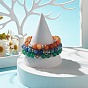 3шт 3 цвета натуральный авантюрин круглые эластичные браслеты из бисера с изогнутой трубкой, украшения из драгоценных камней для женщин