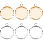 24Pcs 2 Colors Brass Pendant Cabochon Settings, Plain Edge Bezel Cups, Flat Round, Nickel Free