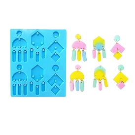 Tassel Earrings DIY Silicone Pendant Molds, Resin Casting Molds, for UV Resin & Epoxy Resin Jewelry Making, Mixed Shapes