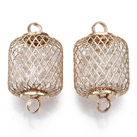 Eco-Friendly Iron Links Connectors, with Crystal Rhinestone inside, Cadmium Free & Nickel Free & Lead Free, Lantern