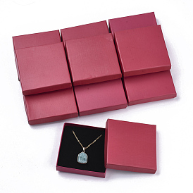 Картонные коробки ювелирных изделий, Для подвески, с губкой внутри, квадратный