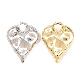 Brass Pendants, Cadmium Free & Lead Free, Long-Lasting Plated, Rack Plating, Heart Charms