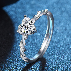 Регулируемые кольца из латуни с кристаллами и стразами для женщин