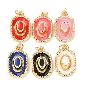 Латунь эмаль подвески, стойки покрытие, долговечный, без свинца и без кадмия, реальный 18 k позолоченный, шарм шляпы, с целью перехода в кольце