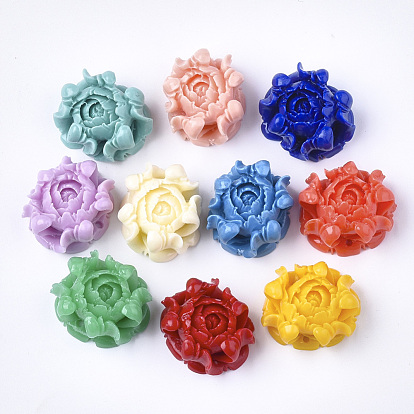 Synthetic Coral Pendants, Dyed, Flower