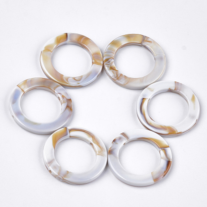 Acrylic Bead Frame, Imitation Gemstone Style, Ring