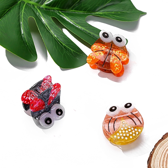 Заколки для волос с когтями из ацетата целлюлозы (смола), божья коровка, аксессуары для волос для женщин и девочек