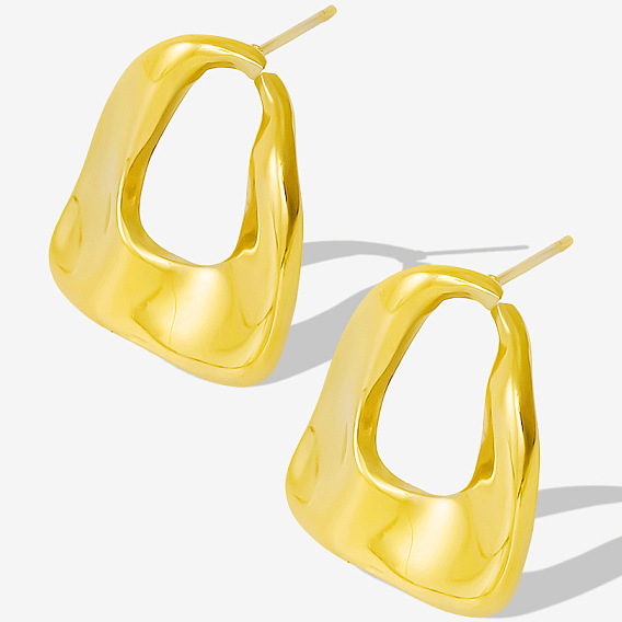 304 модные овальные серьги-гвоздики из нержавеющей стали для женщин, минималистский геометрический дизайн