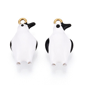 304 нержавеющей стальной эмали подвески, прелести пингвина, ионное покрытие (ip), реальный 18 k позолоченный