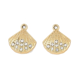 Alloy Crystal Rhinestone Pendants, Sea Shell Shape