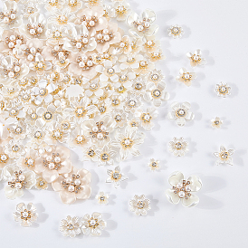 152Pcs 17 Styles Acrylic Cabochons, Flower