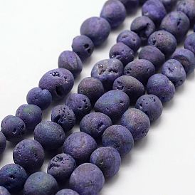 Гальванические природный кристалл кварца бусы пряди, druzy кристалл жеода, круглые