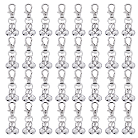 32шт 304 украшения в виде колокольчиков из нержавеющей стали, с сплава шарнирного когтя омара застежками, поворотный карабин-лобстер