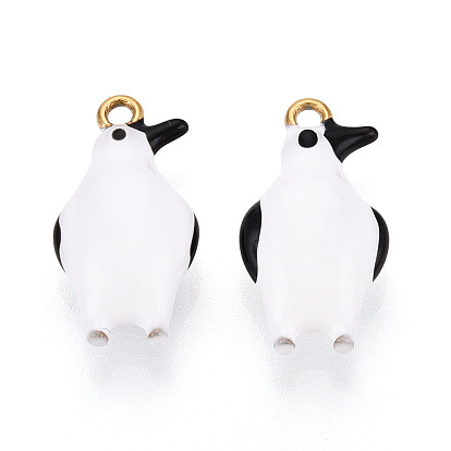 304 нержавеющей стальной эмали подвески, прелести пингвина, ионное покрытие (ip), реальный 18 k позолоченный