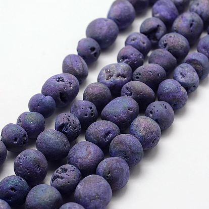 Гальванические природный кристалл кварца бусы пряди, druzy кристалл жеода, круглые